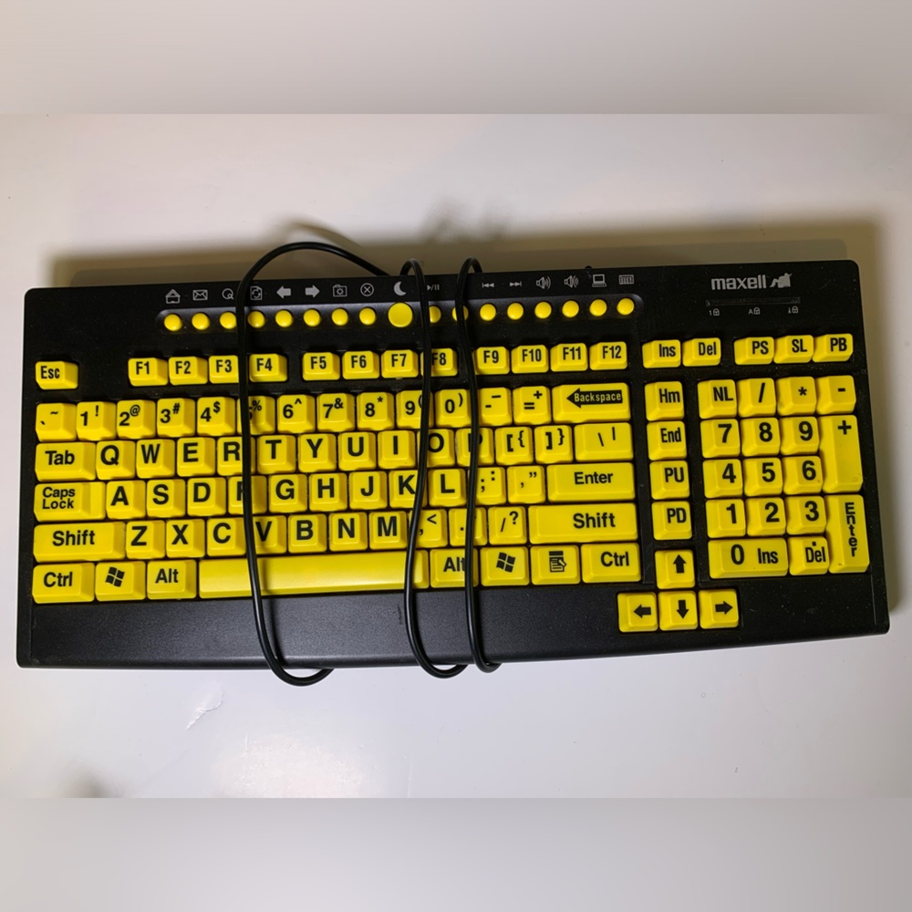 Maxell big print yellow keyboard